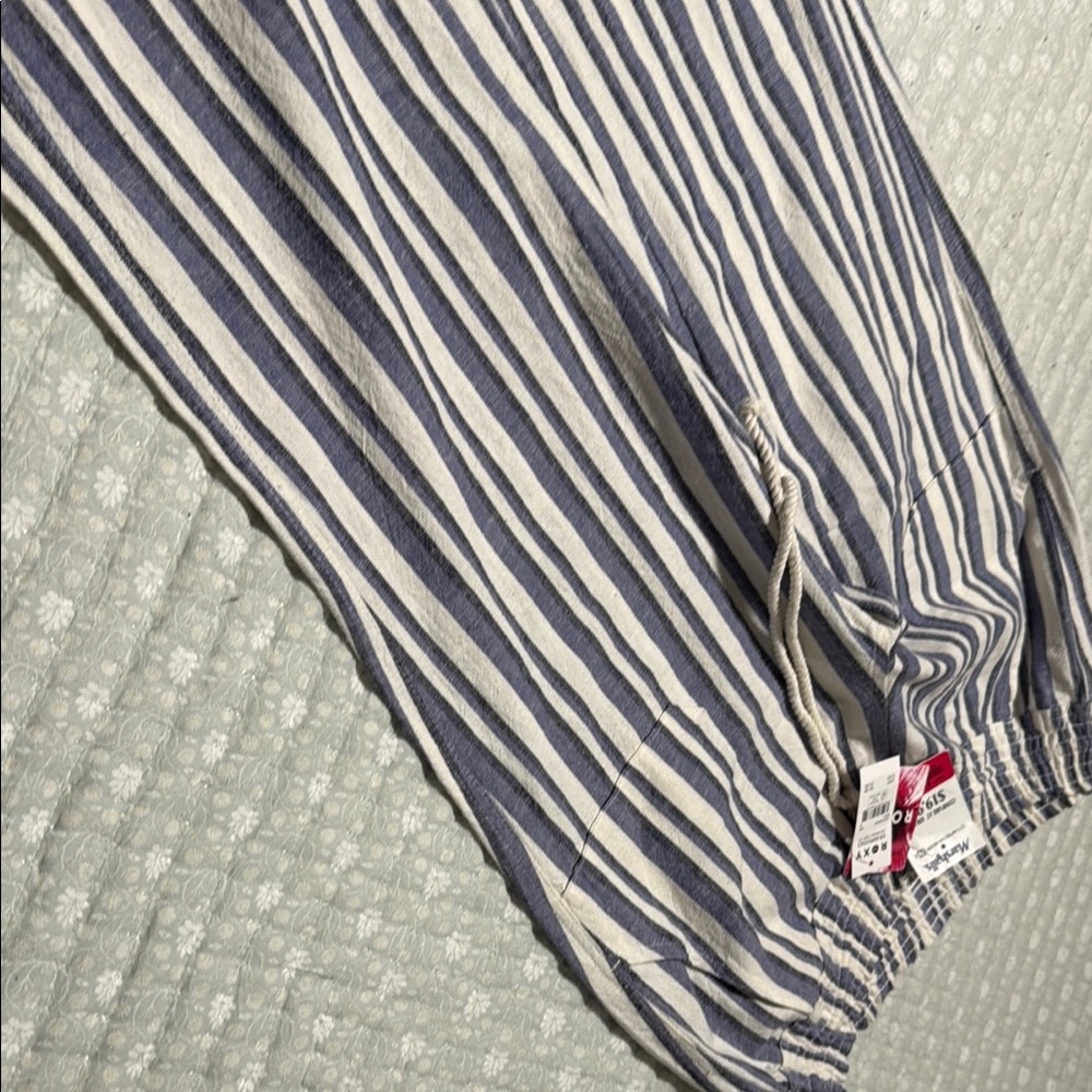 Ruby Rox Blue and White Cropped Jeans with Stripes